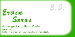 ervin saros business card